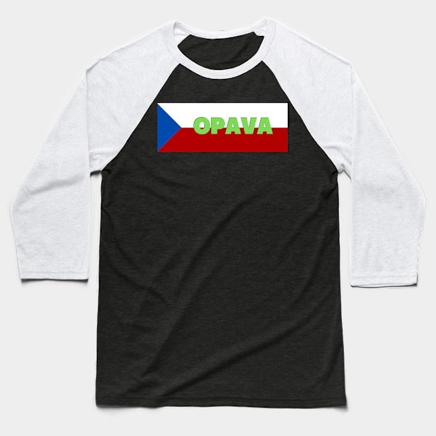 Opava City in Czech Republic Flag Baseball T-Shirt by aybe7elf